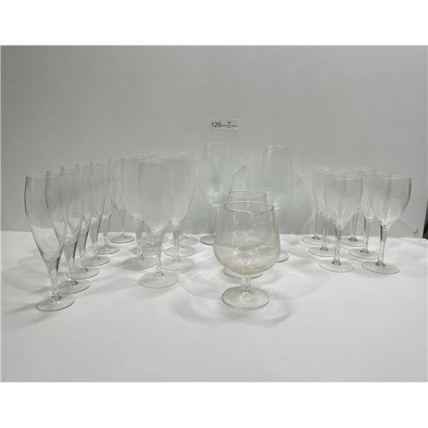 Collection Of Clear Alcohol Glasses