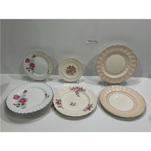 Assortment Of Various Sized Floral Plates