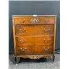 Image 1 : VIntage Dark Wooden Dresser, With Metal Floral Designs
