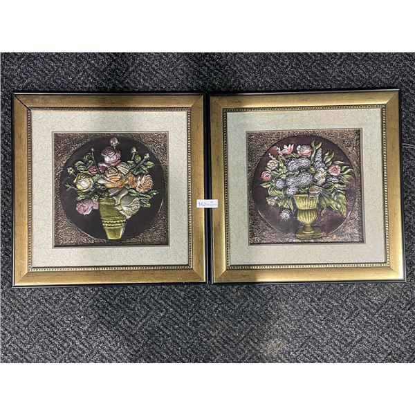 Chrome Floral 3D Shadowbox Art