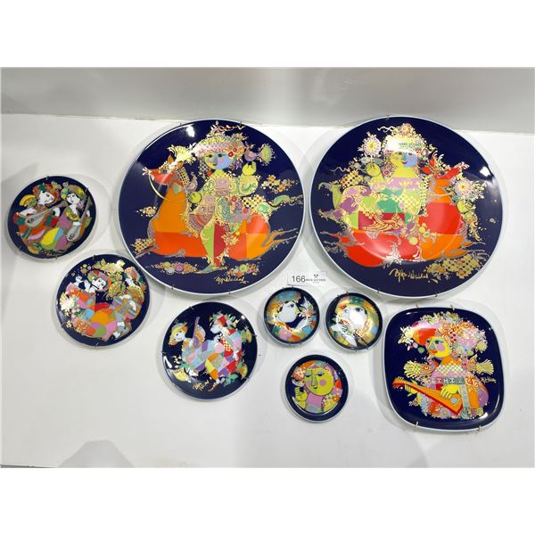Bjorn Wiinblad Rosenthal Studio-Linie Decorative Plates, Set Of 9