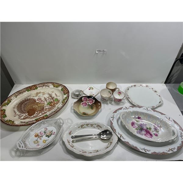 Large Assortment Of Floral Dishware