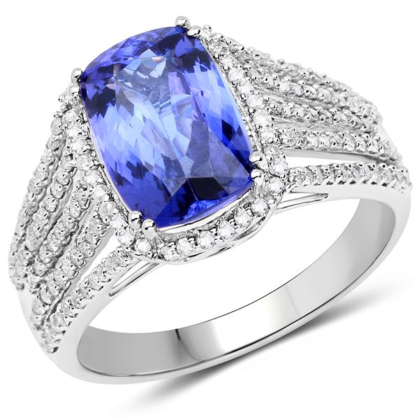 3.32ct Tanzanite 14K White Gold Ring