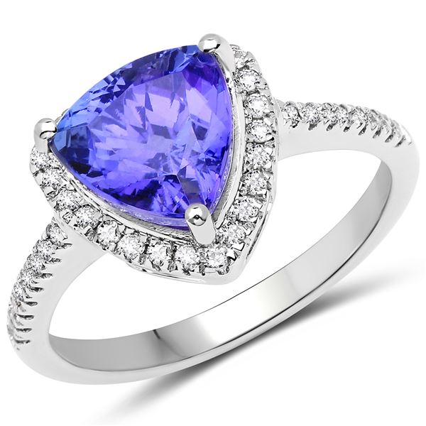 3.13ct Tanzanite 14K White Gold Ring