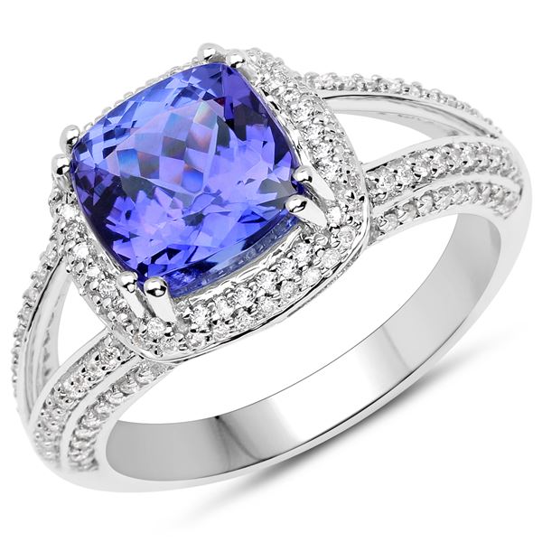 3.25ct Tanzanite 14K White Gold Ring