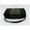 Image 2 : Prada Black Suede Rhinestone Alligator Flap Shoulder Bag