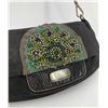Image 3 : Prada Black Suede Rhinestone Alligator Flap Shoulder Bag