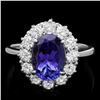 Image 1 : 14k Gold 2.60ct Tanzanite 1.00ct Diamond Ring