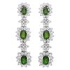 Image 1 : 4.38ct Chrome diopside 14 K White  Gold Earrings