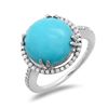 Image 1 : 4.6ct Turquoise 14 K White  Gold Ring