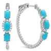Image 1 : 2.22ct Turquoise 14 K White Gold Earrings