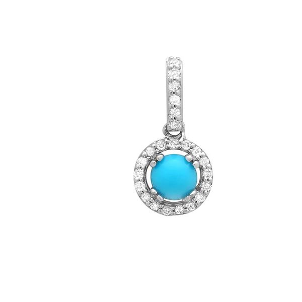 0.21ct Turquoise 14 K White Gold Pendant