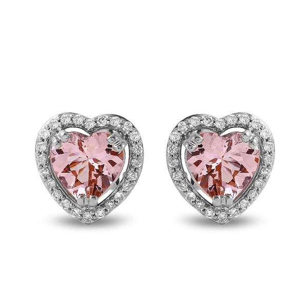 1.95ct Morganite 14 K White Gold Earrings
