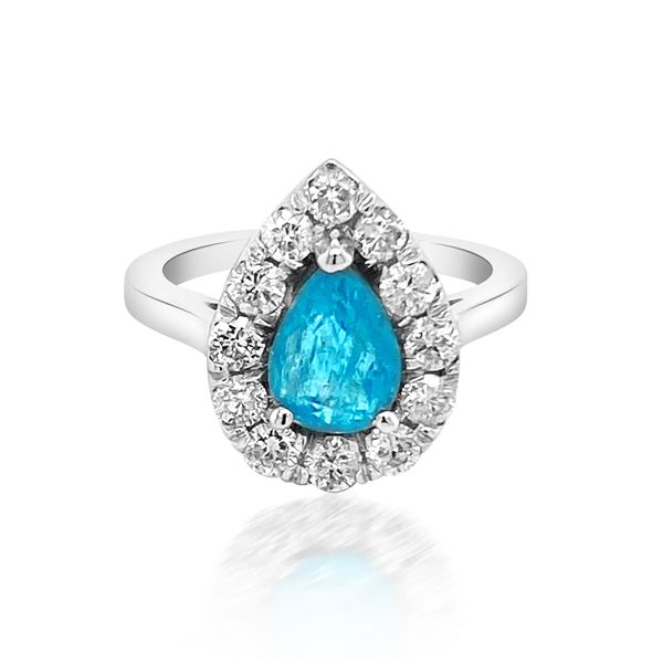 1.58ct Natural Paraiba Tourmaline 14K White Gold Ring