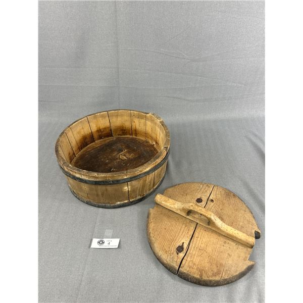 Antique Wood Barrel Fruit Press 13 