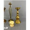 Image 3 : Vintage Brass Candelabra and Holders - Tallest is 15"
