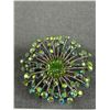 Image 2 : Lovely Signed ROM Green Rhinestone Brooch