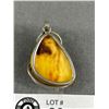Image 2 : Beautiful Vintage Silver Wrapped Amber Pendant