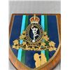 Image 2 : Lot Of Vintage Military Pins, Buttons & Royal Canadian Corps Of Signals Wood Plaque. Approx. 11" x 1