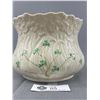 Image 2 : Vintage Belleek- Irish Daisy Planter with Lucky Shamrocks Excellent Condition, 5.5" High