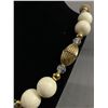 Image 2 : Vintage Beaded Necklace w/ Clear & Gold Coloured Accents. Approx. 24" L