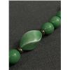 Image 2 : Vintage Jade Coloured Necklace w/ Silver Coloured Accents. Approx. 22" L