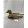 Image 1 : Vintage Wood Duck Decoy, Hollow Push Pin Eyes, Approx 15" Long, Original Paint