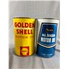 Image 2 : 3 pc Vintage Eagle Gasoline 1 Gallon Can and Shell Allstare Quart Cans, No Lids