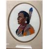 Image 2 : Vintage "Indian Brave" Needlepoint Picture, Dated and Signed 1973, Approx 13" x 16"