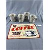 Image 1 : Lot Of 4 Pottery Coffee Mugs & Tin Coffee Sign. Approx. 8" x 12"