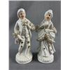 Image 2 : 2 Handpainted Vintage Figurines & West Germany Lead Crystal Candle Holder