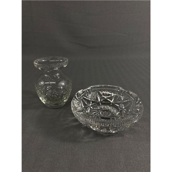 Crystal Ashtray & Crystal Small Vase