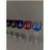 Image 2 : Gorgeous Set of Vintage Hand Carved Crystal Wine Glasses From Germany