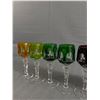 Image 3 : Gorgeous Set of Vintage Hand Carved Crystal Wine Glasses From Germany