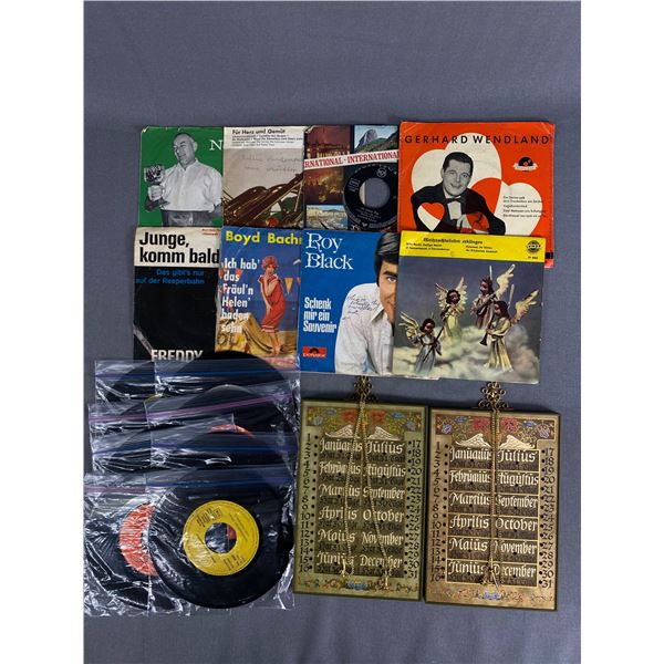 German Records A German Lot of German Record Albums, Small Records, and 2 German Calendars