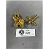 Image 2 : Gold Plated Elephant and Airplane Rhinestone Pendants