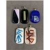 Image 1 : 5 Beautiful Art Glass Pendants, Different Colours, Designs and Sizes