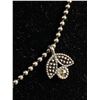 Image 2 : Lovely 925 Sterling Silver w/ 5 Genuine Marcasite Stones Pendant Necklace Original Patina, 16" and L