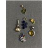 Image 1 : 6 Beautiful Vintage Pendants all w/ Stones and One Geniune Pearl all Original Patina