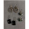 Image 1 : 3 Pairs of Vintage Sterling Silver Dangle Earring, 2 Pairs with Stones