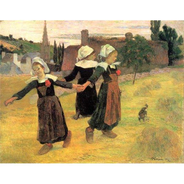 Paul Gauguin - Small Breton Women by Paul Gauguin