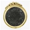 Image 6 : Vintage 18k Yellow Gold 18.3mm Bezel Set Round Ancient Coin Omega Back Earrings