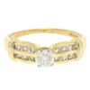 Image 1 : 14k Yellow Gold 0.30 ctw Round Diamond & Dual Row Channel Accent Engagement Ring