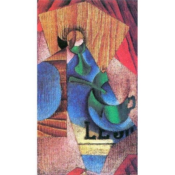 Juan Gris - Glass, Cup And Newspaper