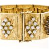 Image 3 : Vintage 18K Gold 7" Opal Garnet Sapphire Emerald Multi Color Wide Heavy Bracelet