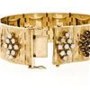 Image 4 : Vintage 18K Gold 7" Opal Garnet Sapphire Emerald Multi Color Wide Heavy Bracelet