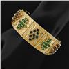 Image 9 : Vintage 18K Gold 7" Opal Garnet Sapphire Emerald Multi Color Wide Heavy Bracelet