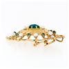 Image 5 : Vintage 18k Gold Oval Turquoise & Round Pearl Open Work Brooch Pin or Pendant