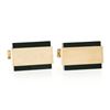Image 1 : Modernist 14K Yellow Gold Rectangular Black Onyx Brushed Finish Swivel Cuff Link