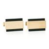 Image 1 : Modernist 14K Yellow Gold Rectangular Black Onyx Brushed Finish Swivel Cuff Link